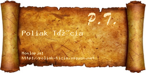 Poliak Tícia névjegykártya